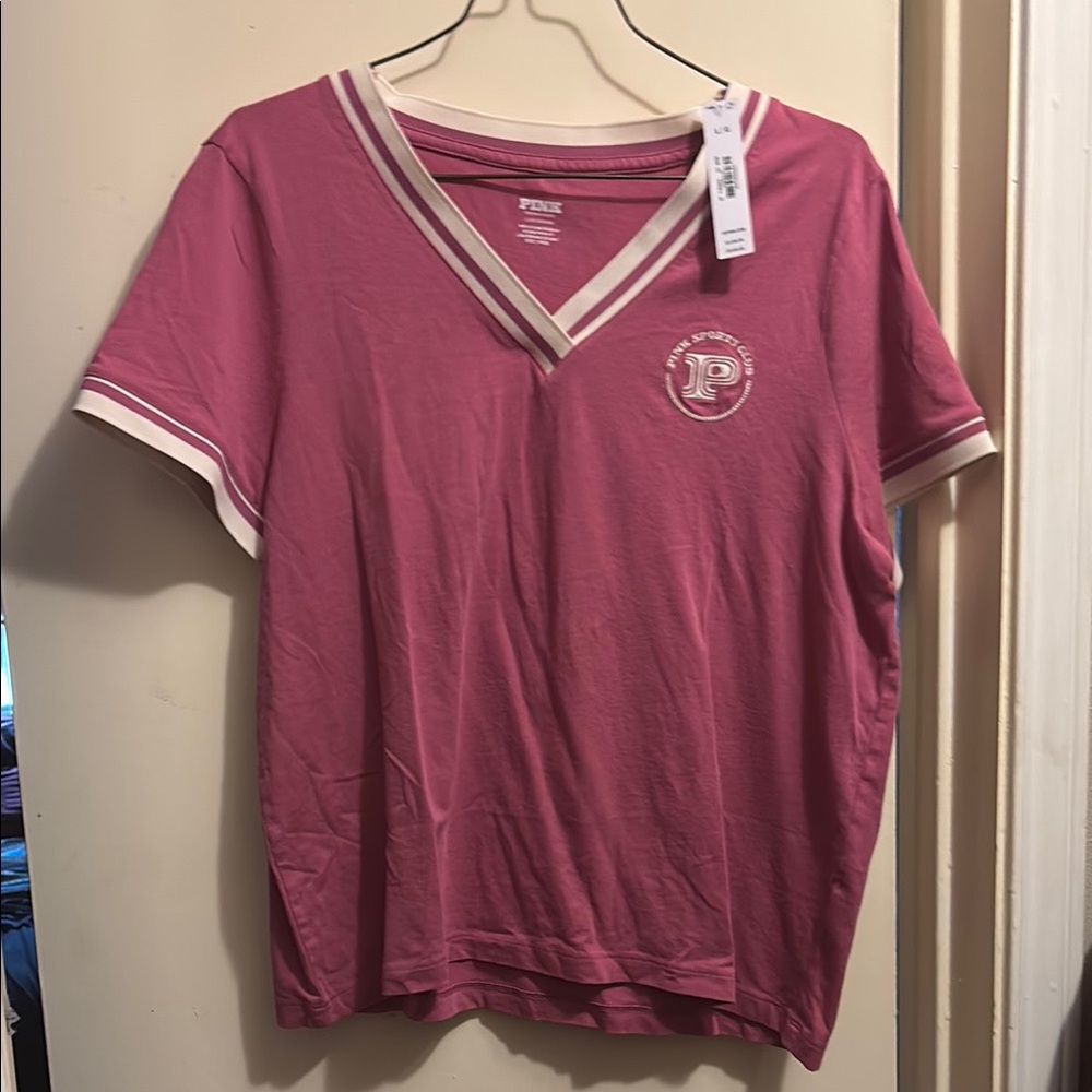 PINK Victoria's Secret Magenta V-Neck Tee